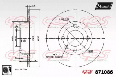 MAXTECH 8710860060 -  Тормозной диск