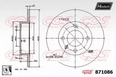 MAXTECH 8710860080 -  Тормозной диск