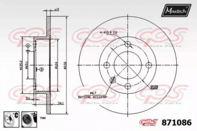 MAXTECH 8710866060 -  Тормозной диск