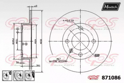 MAXTECH 8710866980 -  Тормозной диск