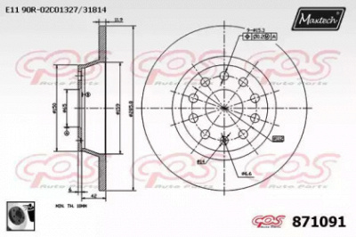 MAXTECH 8710910060 -  Тормозной диск