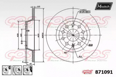MAXTECH 8710916980 -  Тормозной диск