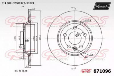 MAXTECH 8710960000 -  Тормозной диск