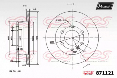 MAXTECH 8711210000 -  Тормозной диск