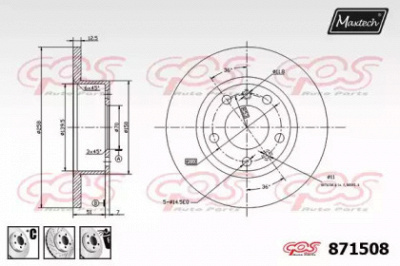 MAXTECH 8715086980 -  Тормозной диск