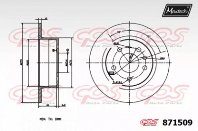 MAXTECH 8715090000 -  Тормозной диск