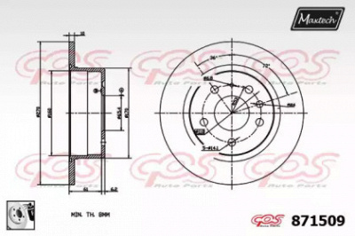 MAXTECH 8715090080 -  Тормозной диск