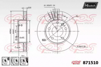 MAXTECH 8715106980 -  Тормозной диск