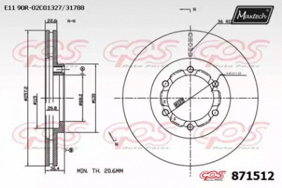 MAXTECH 8715120000 -  Тормозной диск