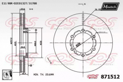 MAXTECH 8715120080 -  Тормозной диск