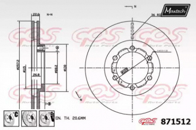 MAXTECH 8715126980 -  Тормозной диск
