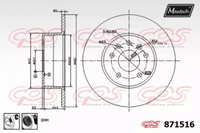 MAXTECH 8715166060 -  Тормозной диск