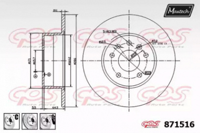 MAXTECH 8715166880 -  Тормозной диск