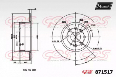 MAXTECH 8715170000 -  Тормозной диск