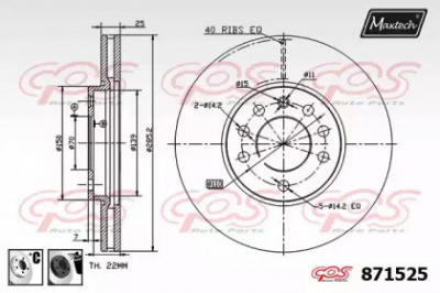 MAXTECH 8715256060 -  Тормозной диск
