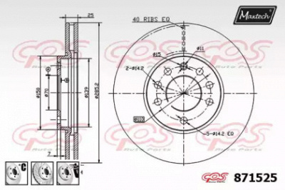 MAXTECH 8715256880 -  Тормозной диск