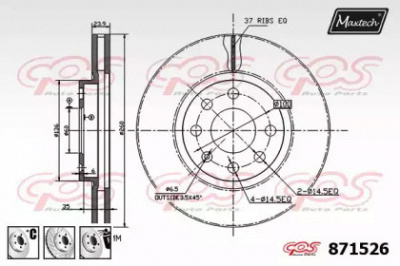 MAXTECH 8715266980 -  Тормозной диск
