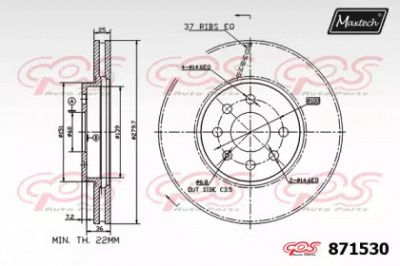MAXTECH 8715300000 -  Тормозной диск