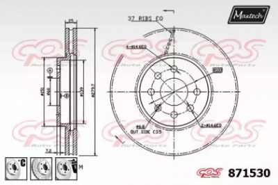 MAXTECH 8715306880 -  Тормозной диск