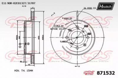 MAXTECH 8715320000 -  Тормозной диск