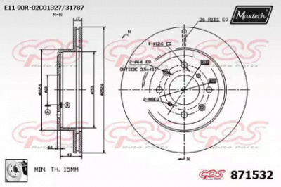 MAXTECH 8715320080 -  Тормозной диск