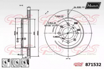 MAXTECH 8715326980 -  Тормозной диск