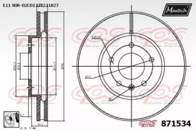 MAXTECH 8715340080 -  Тормозной диск