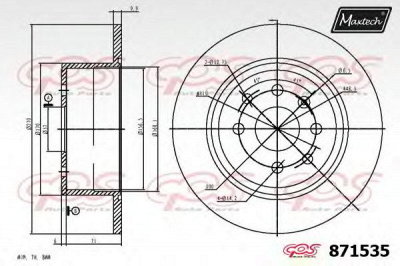MAXTECH 8715356980 -  Тормозной диск