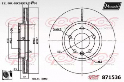 MAXTECH 8715360060 -  Тормозной диск