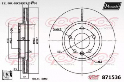 MAXTECH 8715360080 -  Тормозной диск