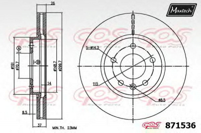 MAXTECH 8715366980 -  Тормозной диск