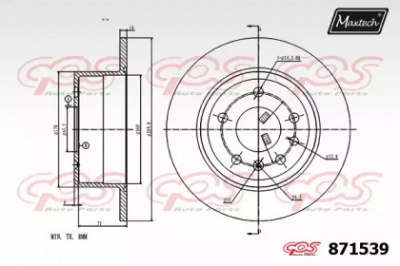 MAXTECH 8715390000 -  Тормозной диск