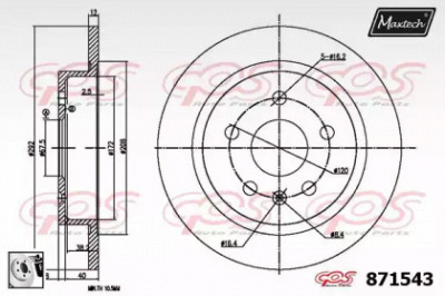 MAXTECH 8715430080 -  Тормозной диск