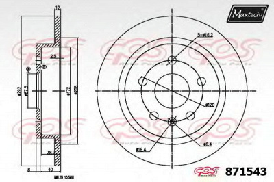 MAXTECH 8715436880 -  Тормозной диск