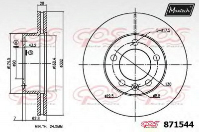 MAXTECH 8715446060 -  Тормозной диск