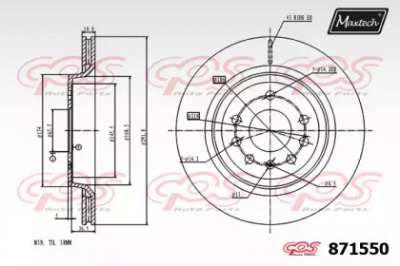 MAXTECH 8715500000 -  Тормозной диск