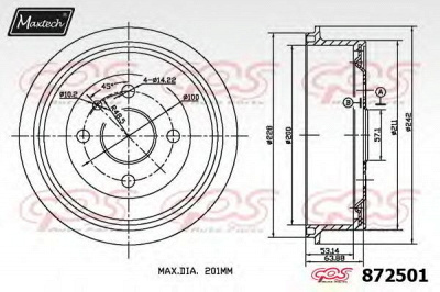 MAXTECH 8725010000 -  Тормозной барабан