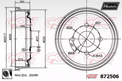 MAXTECH 8725060060 -  Тормозной барабан
