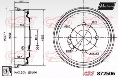 MAXTECH 8725060080 -  Тормозной барабан