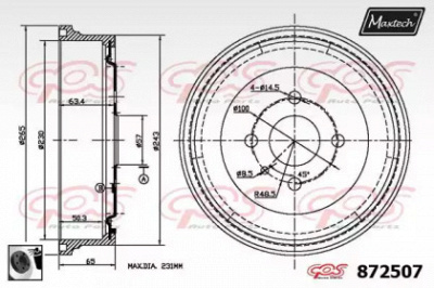 MAXTECH 8725070060 -  Тормозной барабан