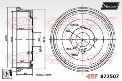 MAXTECH 8725070080 -  Тормозной барабан