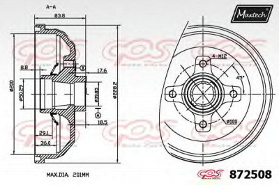 MAXTECH 8725080000 -  Тормозной барабан