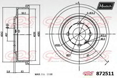MAXTECH 8725110000 -  Тормозной барабан