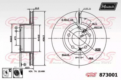 MAXTECH 8730016060 -  Тормозной диск