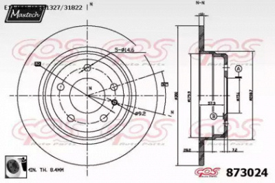 MAXTECH 8730240060 -  Тормозной диск