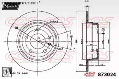 MAXTECH 8730240080 -  Тормозной диск