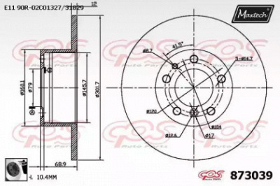 MAXTECH 8730390060 -  Тормозной диск