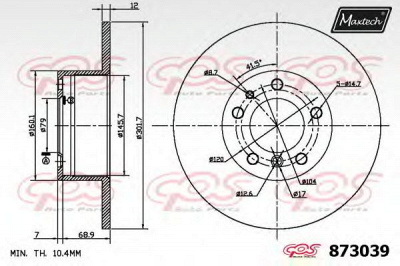 MAXTECH 8730396060 -  Тормозной диск