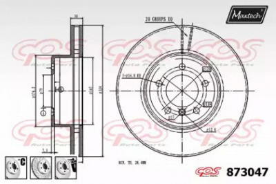 MAXTECH 8730476880 -  Тормозной диск