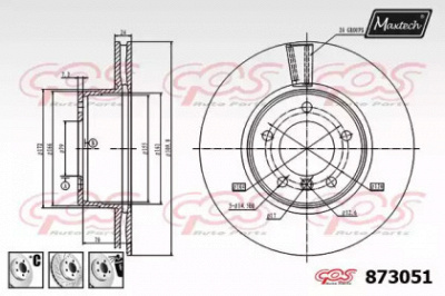 MAXTECH 8730516880 -  Тормозной диск